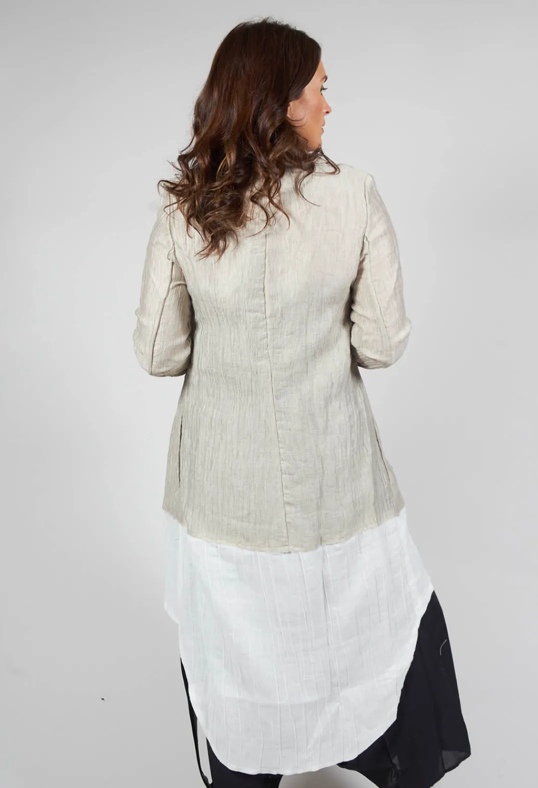 Un-namable Coats^Deva Coat with Contrasting Fabric in Beige