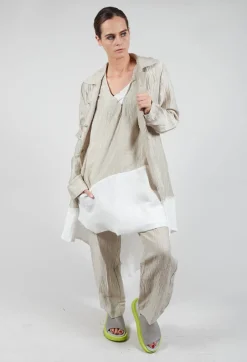 Un-namable Coats^Deva Coat with Contrasting Fabric in Beige