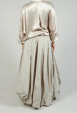 Bize Skirts^Dipped Hemline Skirt in Beige