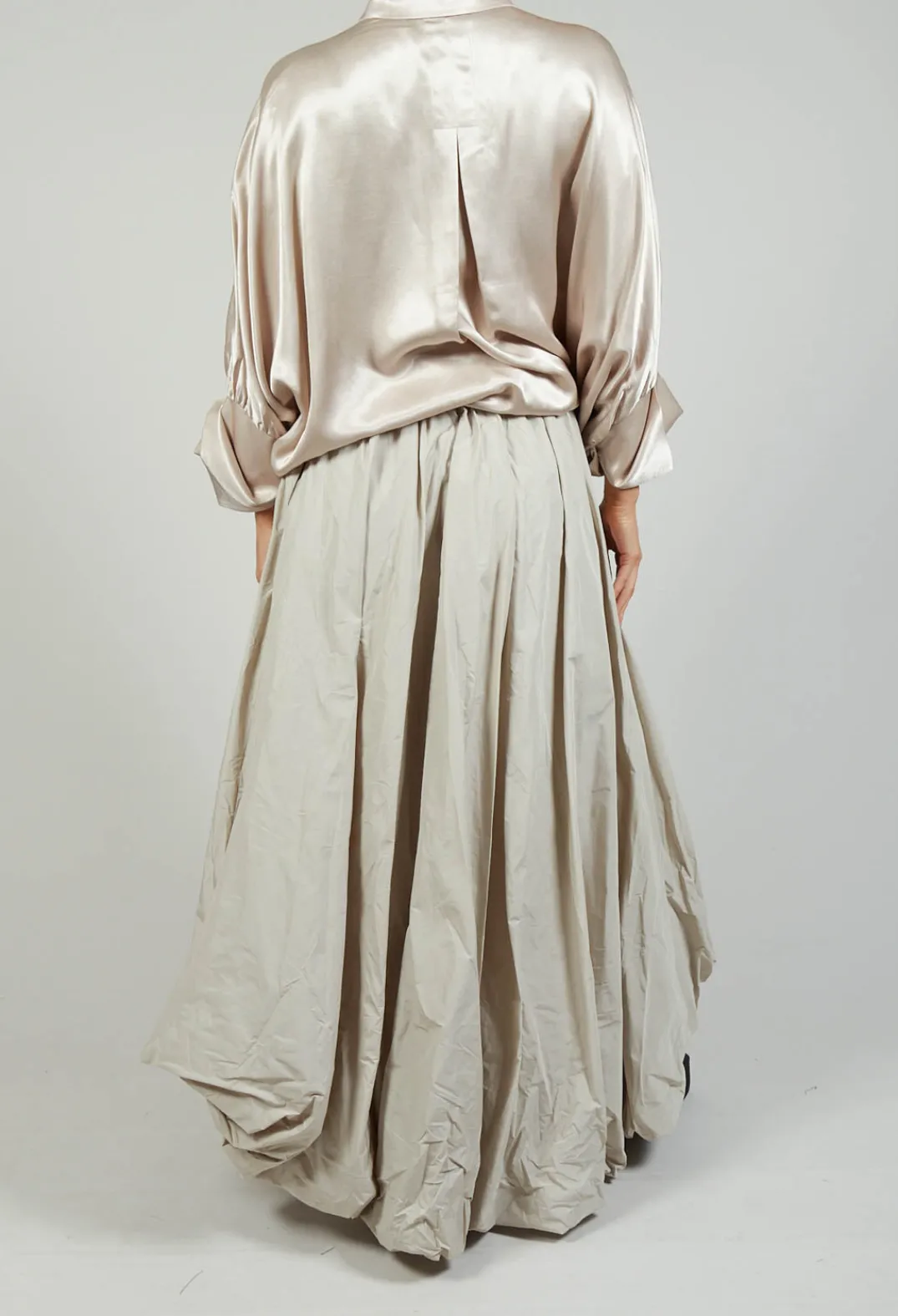 Bize Skirts^Dipped Hemline Skirt in Beige