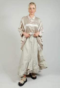 Bize Skirts^Dipped Hemline Skirt in Beige