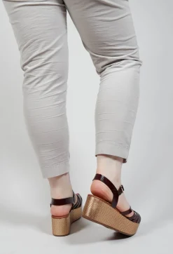 Chie Mihara Boots^Donita Wedge in Bronze and Brown