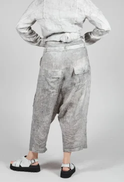 Pal Offner Trousers^Double Belted Trousers in Dark Marble