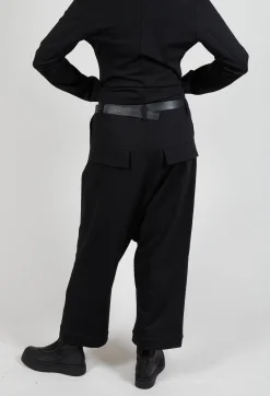 Pal Offner Trousers^Double Belted Trousers in Black