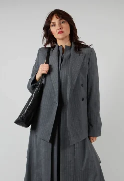 Malloni Jackets^Double Breasted Blazer in Grigio