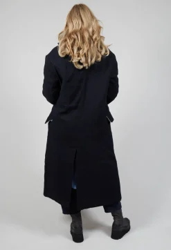 Marc Point Jackets^Double Breasted Coat in Navy Blue