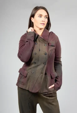 Rundholz Mainline Jackets^Double Breasted Jacket with Pointed Collar in Umbra Paint