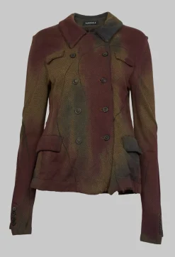 Rundholz Mainline Jackets^Double Breasted Jacket with Pointed Collar in Umbra Paint