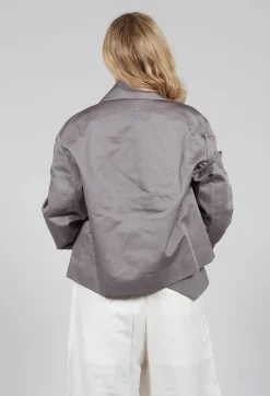 Malloni Coats^Double Breasted Short Jacket in Acciaio
