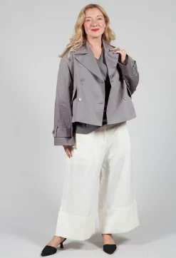 Malloni Coats^Double Breasted Short Jacket in Acciaio