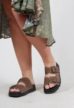 Lofina Sandals^Double Buckle Sandals in London Taupe