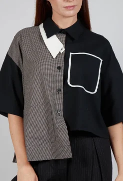 SOH Shirts & Blouses^Double Collar Shirt in Black