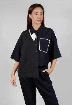 SOH Shirts & Blouses^Double Collar Shirt in Navy