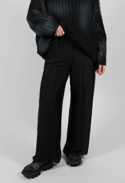 Sanctamuerte Trousers^Double Layer Trousers in Viscosa Seta Nero