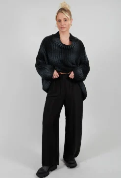 Sanctamuerte Trousers^Double Layer Trousers in Viscosa Seta Nero