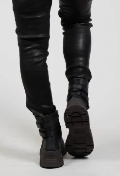 Lofina Boots^Double Strap Ankle Boots in Gasoline Nero