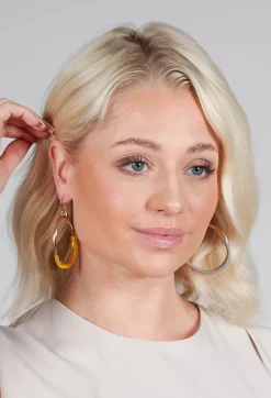 Miriamnori Earrings^Double Twisted Hoop Earrings in Grey Multicolour