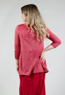 Rundholz Black Label Tops^Draped Jersey Top in Chili Print