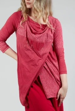 Rundholz Black Label Tops^Draped Jersey Top in Chili Print