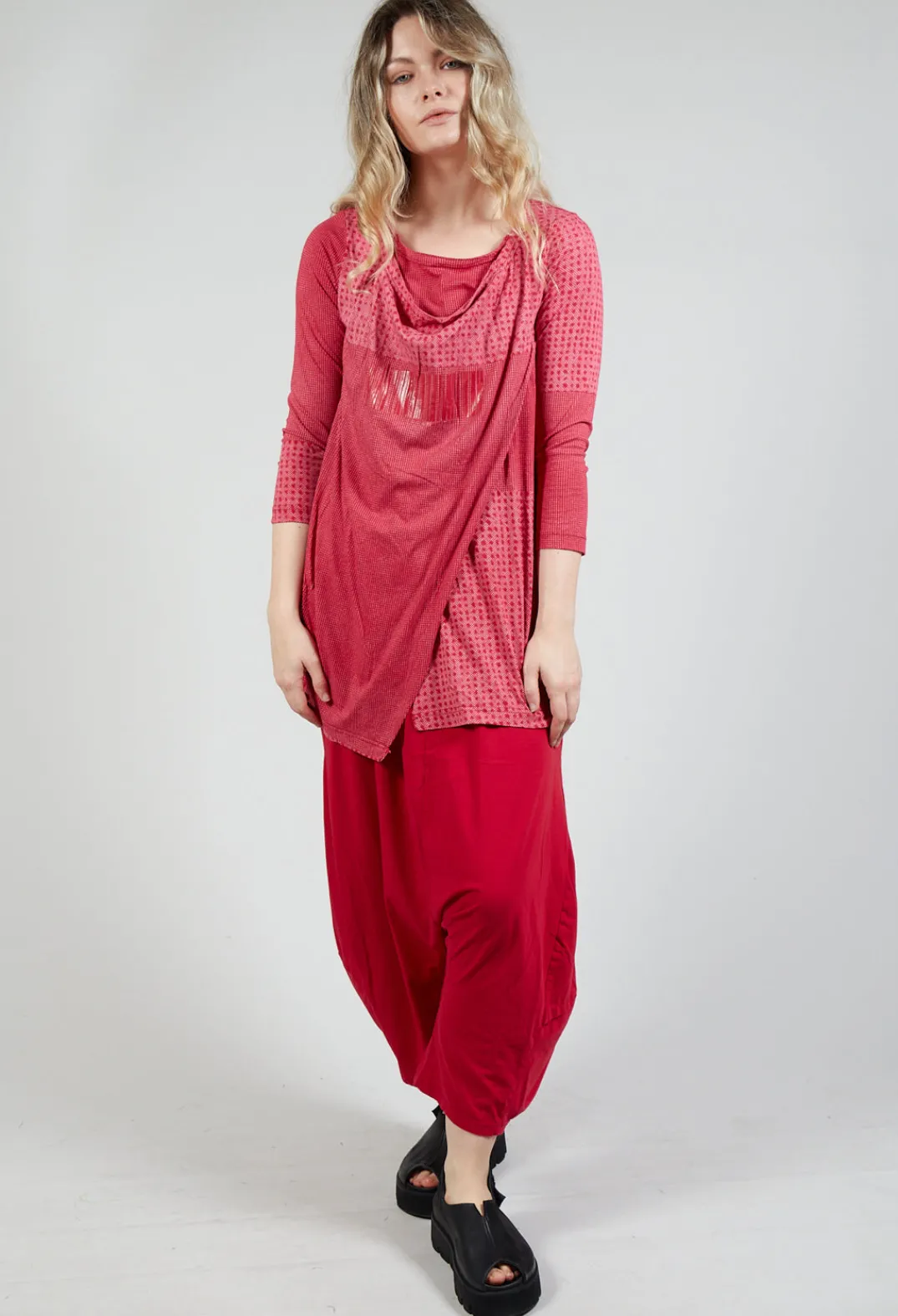 Rundholz Black Label Tops^Draped Jersey Top in Chili Print