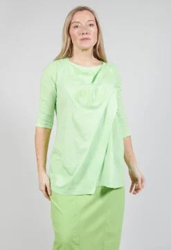 Rundholz Black Label Tops^Draped Jersey Top in Lime Print