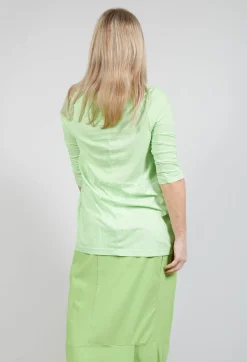 Rundholz Black Label Tops^Draped Jersey Top in Lime Print