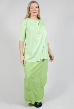 Rundholz Black Label Tops^Draped Jersey Top in Lime Print