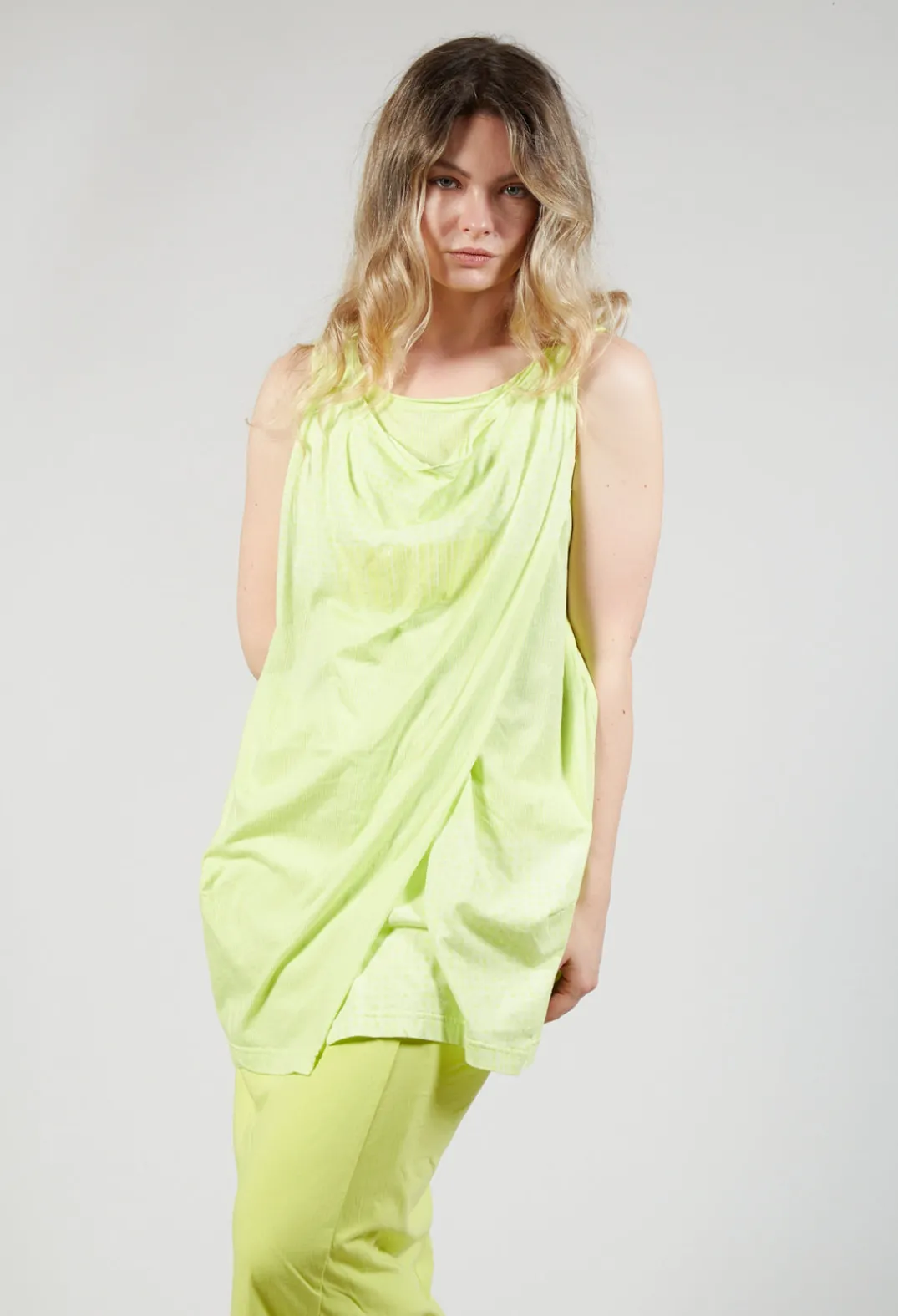 Rundholz Black Label Tops^Draped Jersey Vest Top in Sun Print