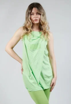 Rundholz Black Label Tops^Draped Jersey Vest Top in Lime Print