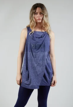 Rundholz Black Label Tops^Draped Jersey Vest Top in Azur Print