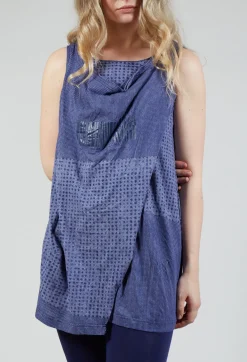 Rundholz Black Label Tops^Draped Jersey Vest Top in Azur Print