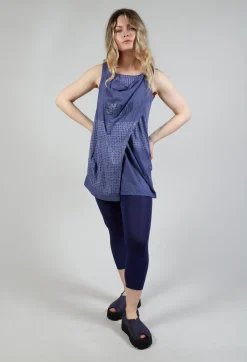 Rundholz Black Label Tops^Draped Jersey Vest Top in Azur Print