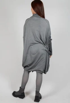 Rundholz Dip Dresses^Draped Neckline Sweater Dress in Pencil Cloud