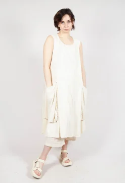 Rundholz Dip Dresses^Draped Sleeveless Dress with Back Pleats in Greige