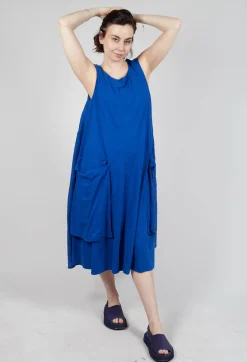 Rundholz Dip Dresses^Draped Sleeveless Dress with Back Pleats in Royal