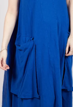 Rundholz Dip Dresses^Draped Sleeveless Dress with Back Pleats in Royal