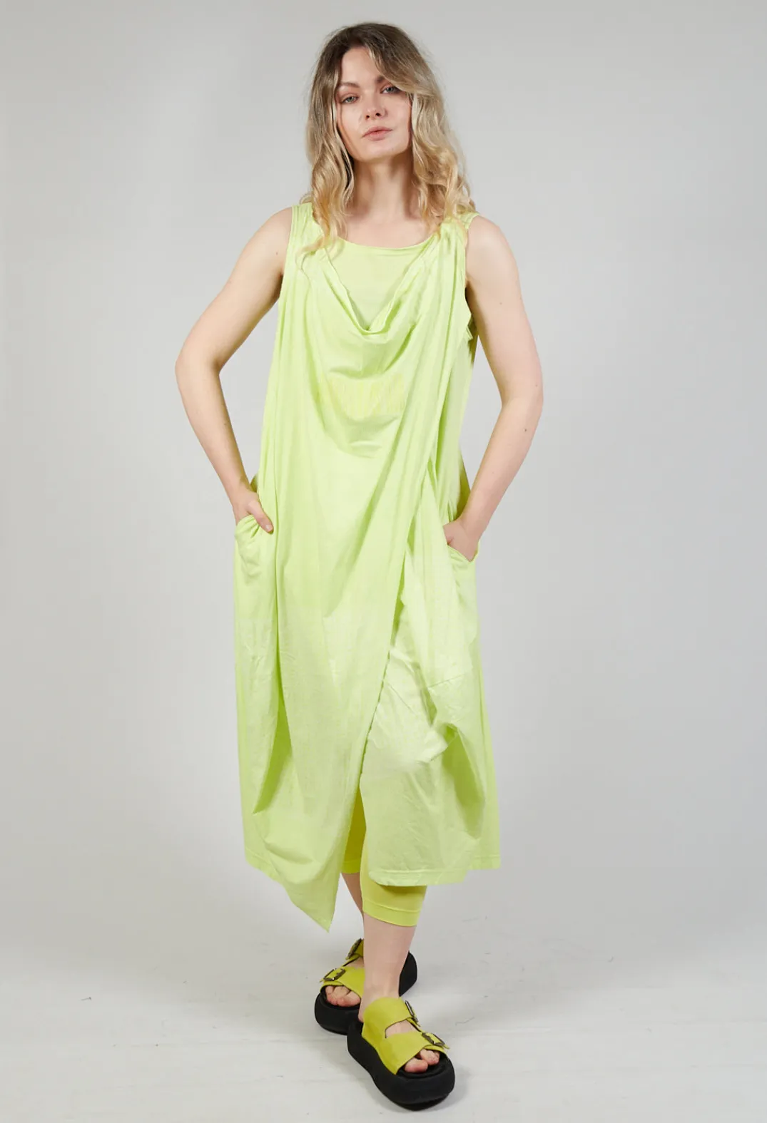 Rundholz Black Label Dresses^Draped Sleeveless Jersey Dress in Sun Print