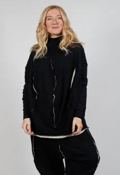 Rundholz Mainline Tops^Draped Top in Black Black