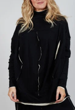 Rundholz Mainline Tops^Draped Top in Black Black