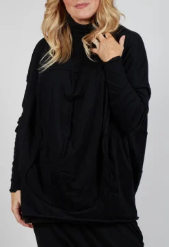 Rundholz Mainline Tops^Draped Top in Black Black