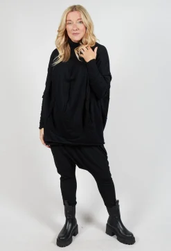 Rundholz Mainline Tops^Draped Top in Black Black