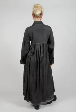 Sanctamuerte Dresses^Dress Coat in Gabardina and Raso di Viscosa Grey Storm