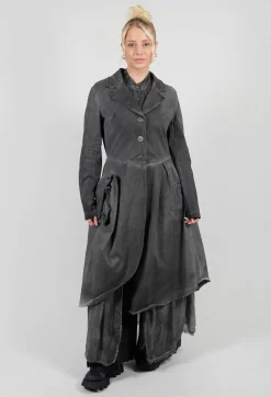 Sanctamuerte Dresses^Dress Dust Coat in Gabardina and Viscosa Seta Grey Storm