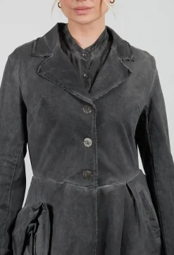 Sanctamuerte Dresses^Dress Dust Coat in Gabardina and Viscosa Seta Grey Storm