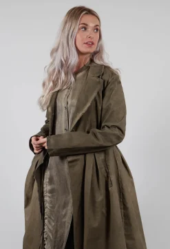 Sanctamuerte Dresses^Dress Dust Coat in Gabardina and Viscosa Seta Green Tuscany