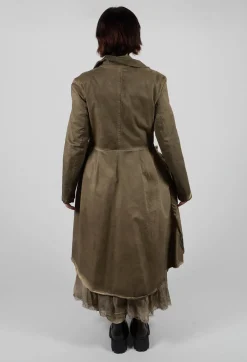Sanctamuerte Dresses^Dress Dust Coat in Gabardina and Viscosa Seta Green Tuscany