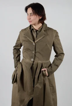 Sanctamuerte Dresses^Dress Dust Coat in Gabardina and Viscosa Seta Green Tuscany