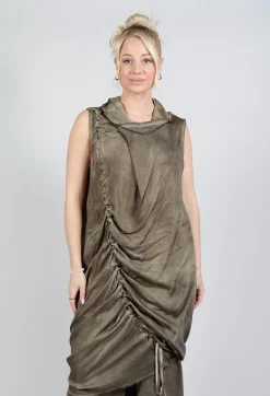 Sanctamuerte Dresses^Dress in Raso di Viscosa Green Tuscany