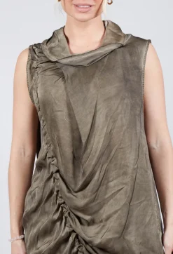 Sanctamuerte Dresses^Dress in Raso di Viscosa Green Tuscany