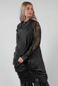 Sanctamuerte Dresses^Dress in Raso di Viscosa Grey Storm